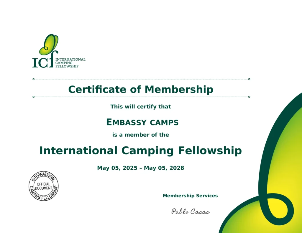 ICF certificate — Embassy Camps