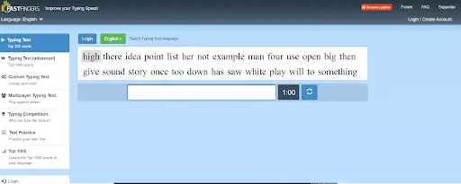fast typing-10FastFingers
