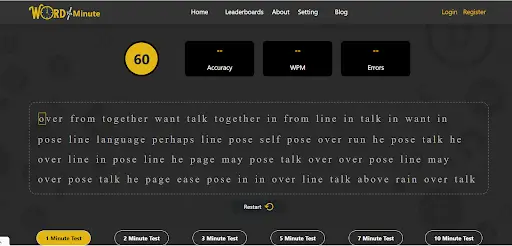 typing game-Words Per Minute